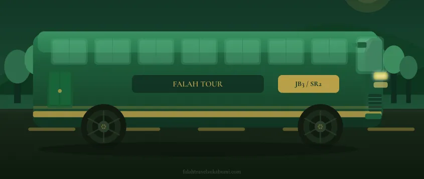 Ilustrasi bus wisata Falah Tour JB3 SR2
